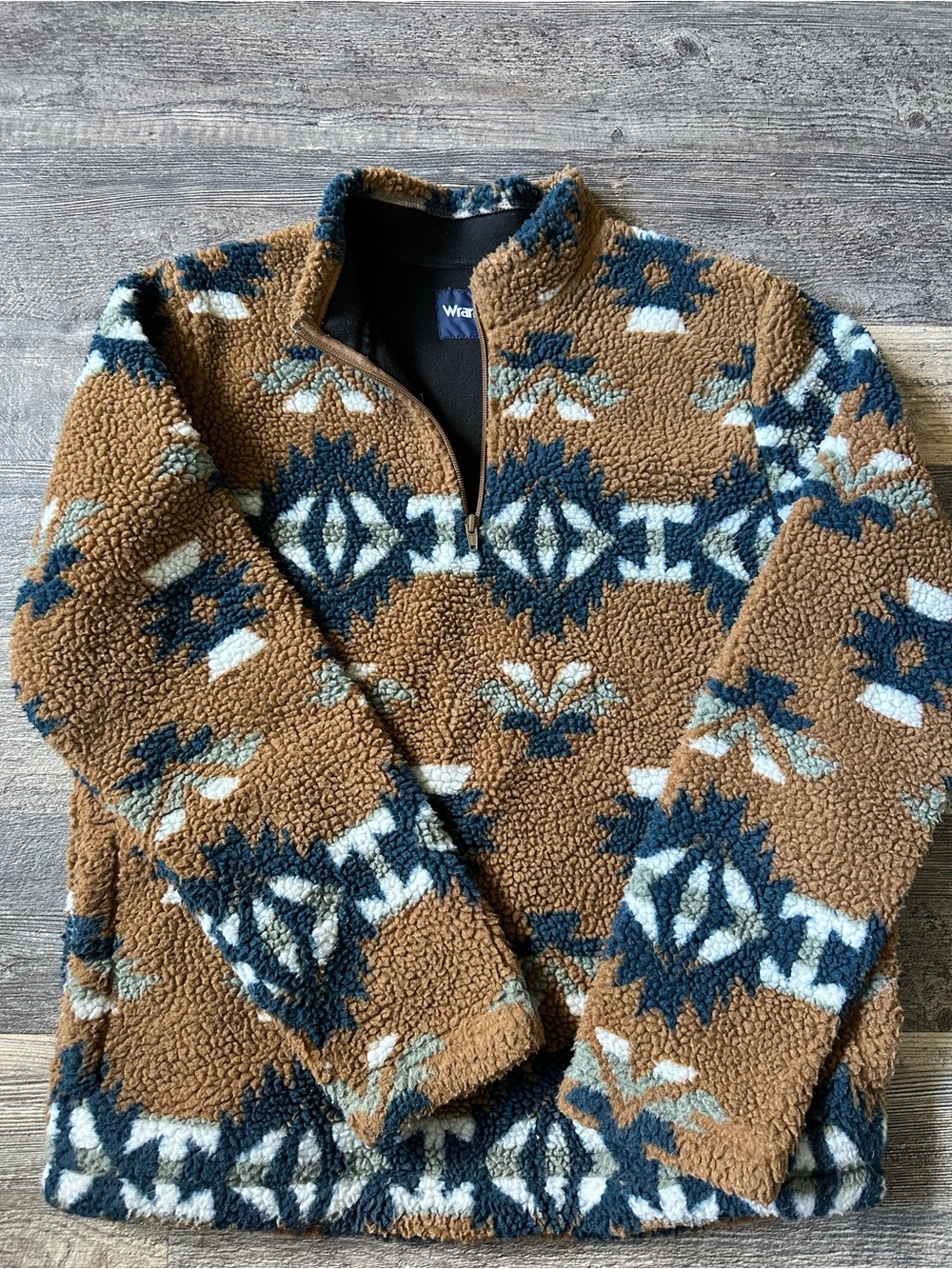 Wrangler Southwest Sherpa Quarter Zip Pullover | XXL/M | Aztec Fleece